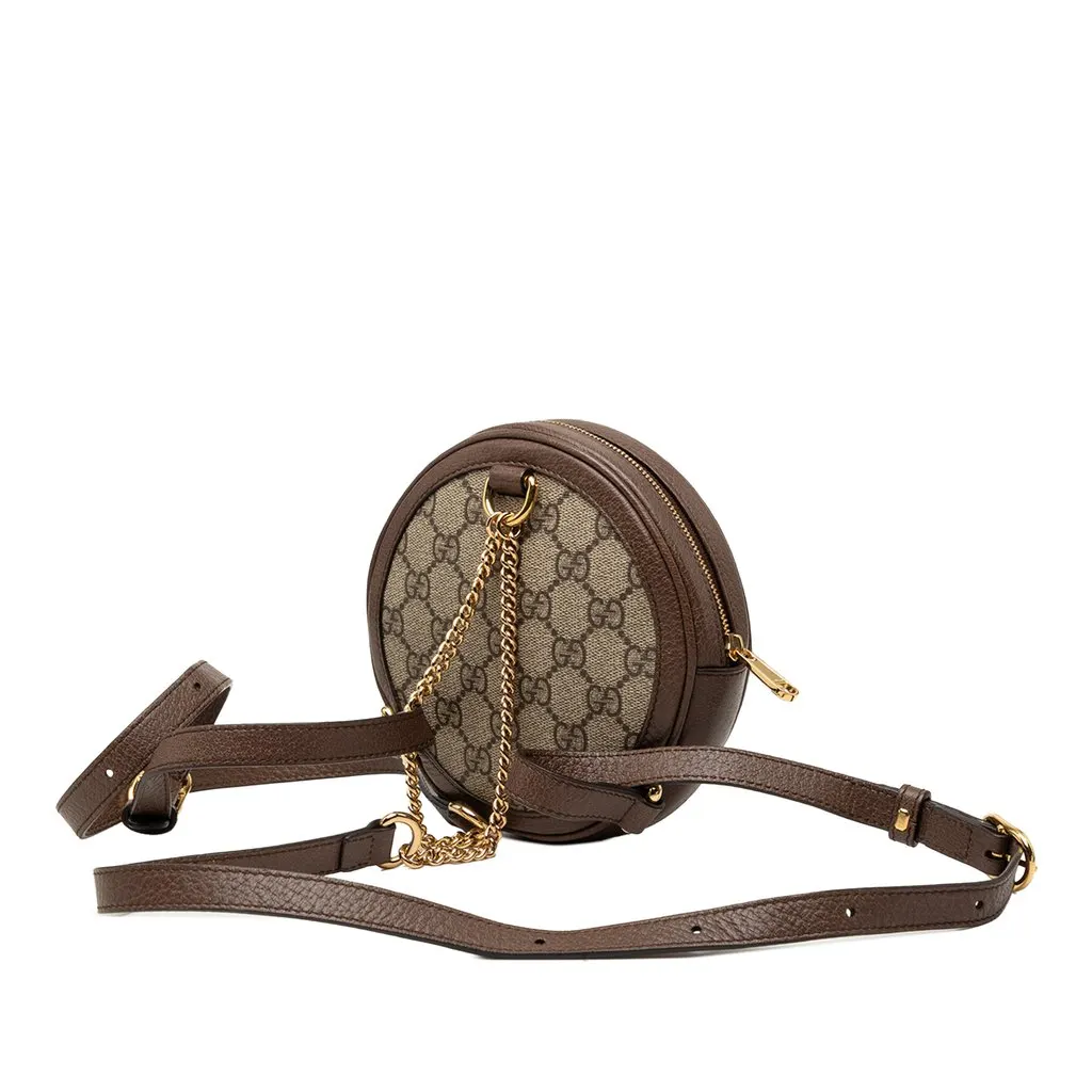 Gucci Mini GG Supreme Web Ophidia Round Backpack Beige Very good - Back View