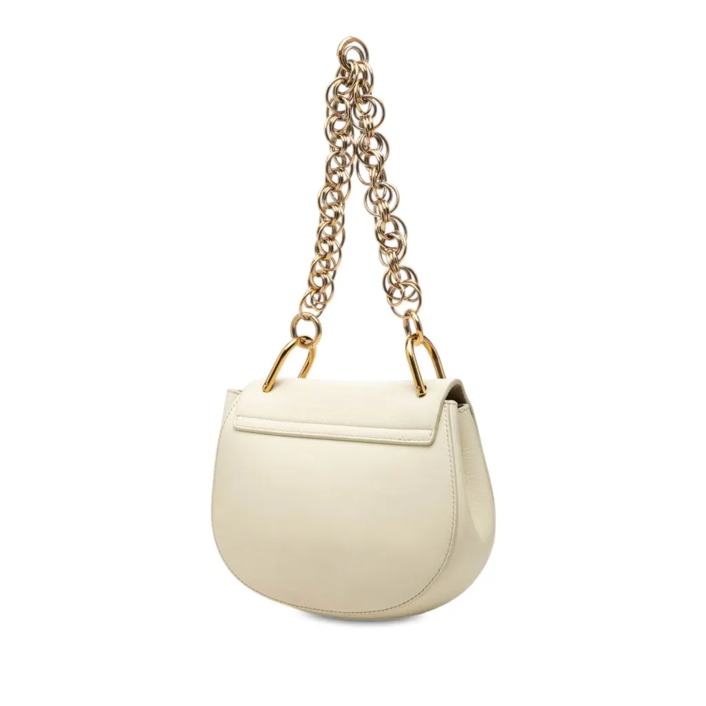 Chloé Mini Printed Leather Drew Bijou Satchel White Leather Very good - Back View