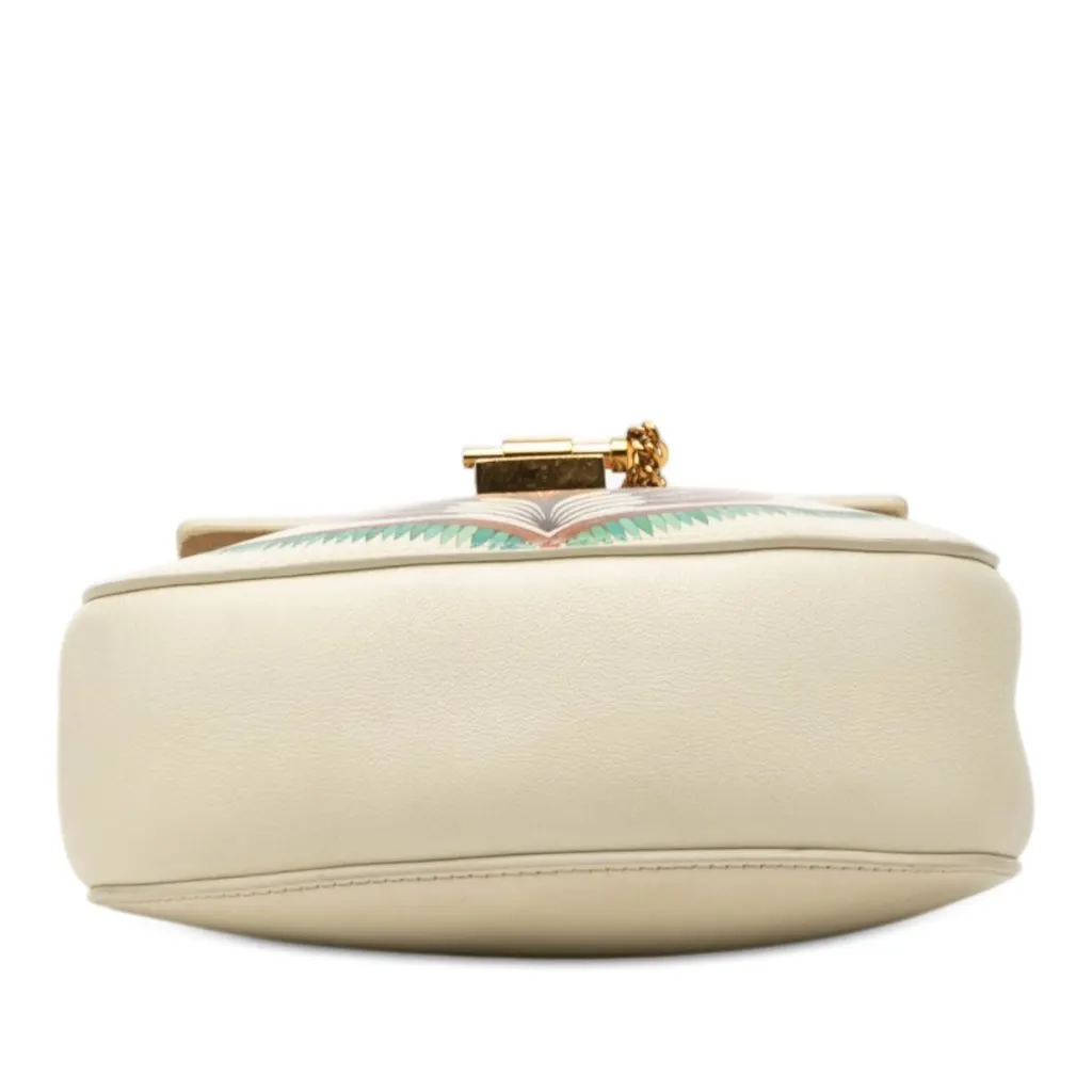 Chloé Mini Printed Leather Drew Bijou Satchel White Leather Very good - Inside View
