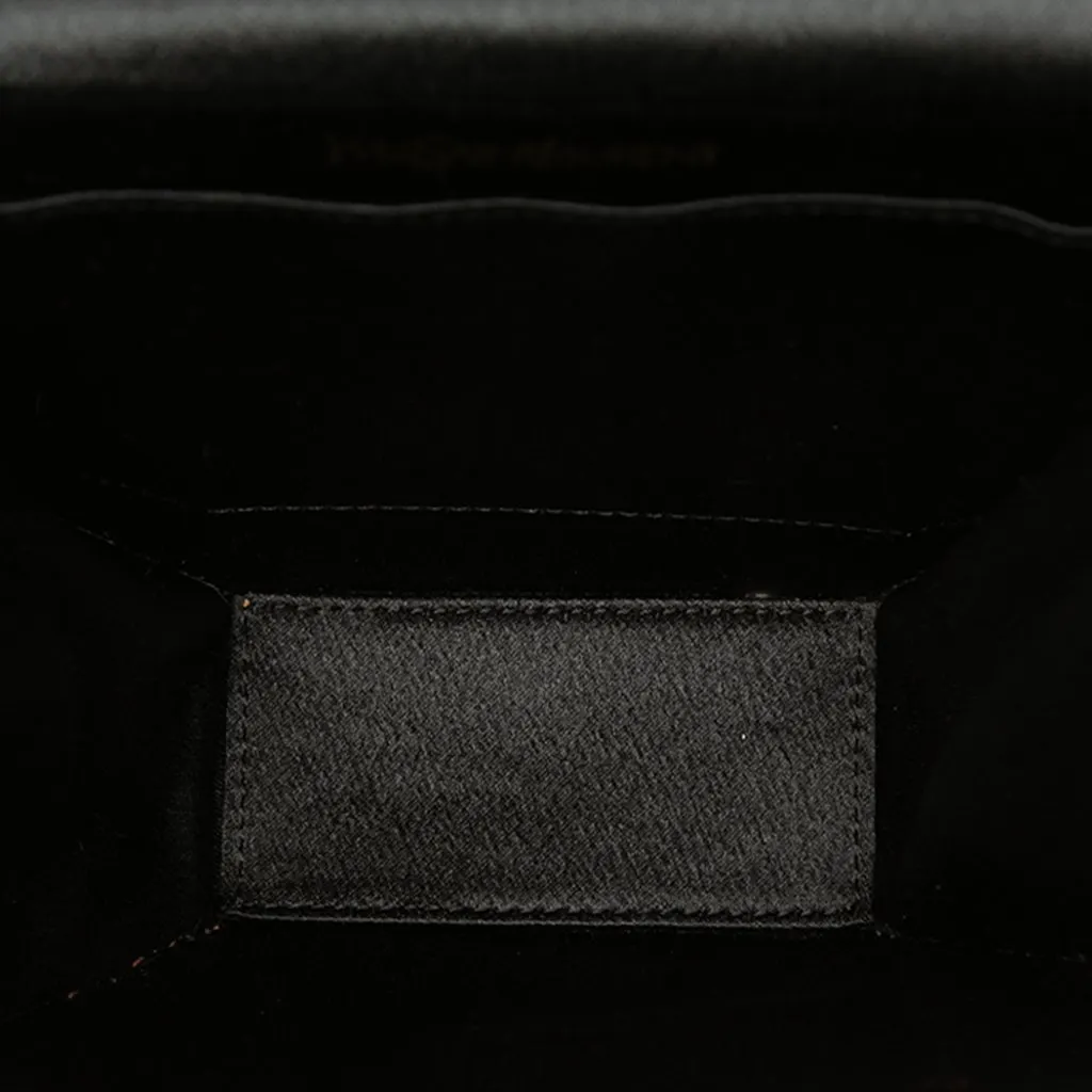 Saint Laurent Satin Bow Crossbody Black Satin Good - Model View