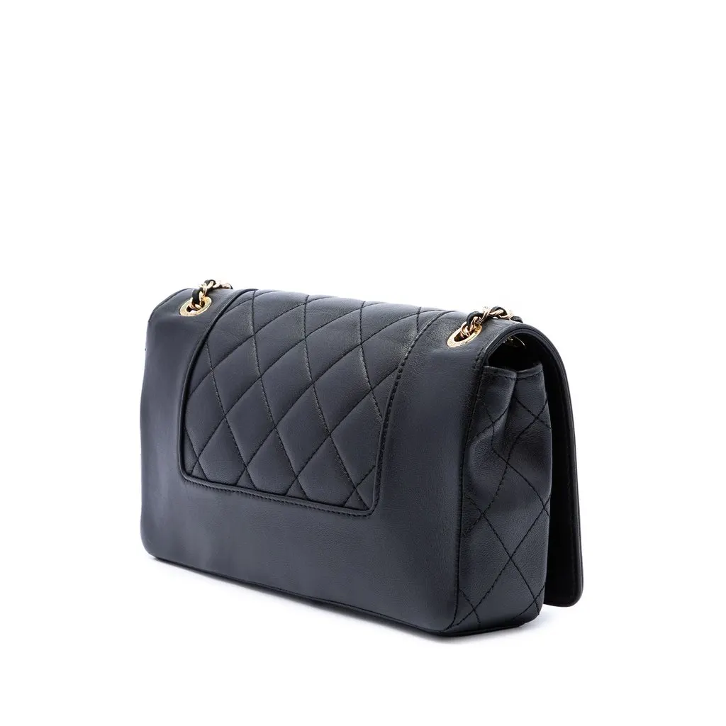 Chanel Small Lambskin Mademoiselle Flap Black Leather Very good - Back View