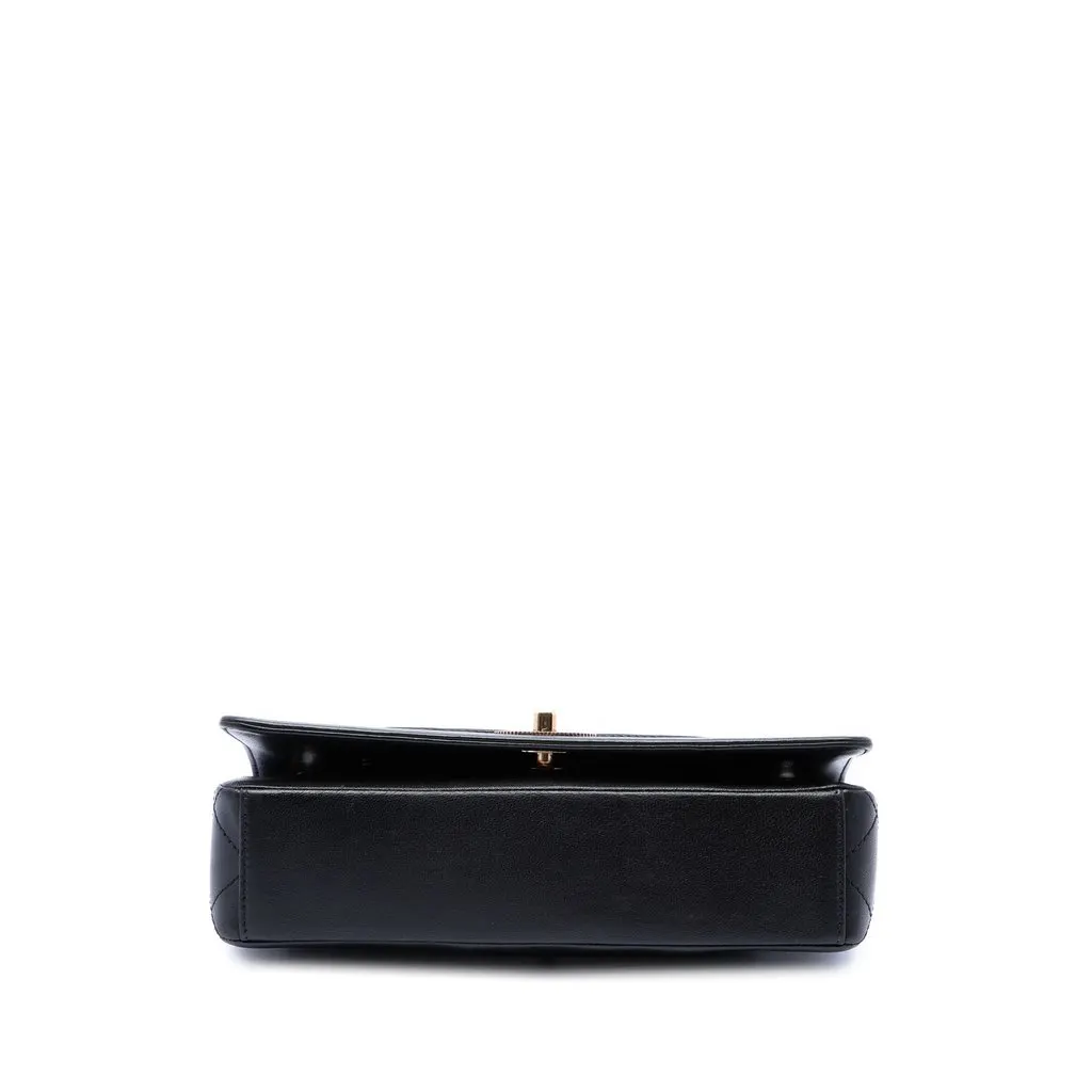 Chanel Small Lambskin Mademoiselle Flap Black Leather Very good - Inside View