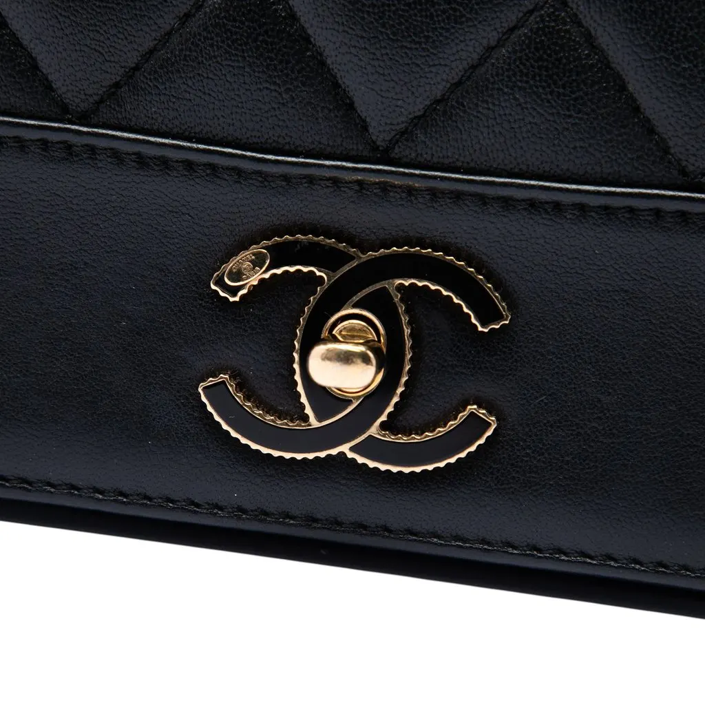 Chanel Small Lambskin Mademoiselle Flap Black Leather Very good - Box View