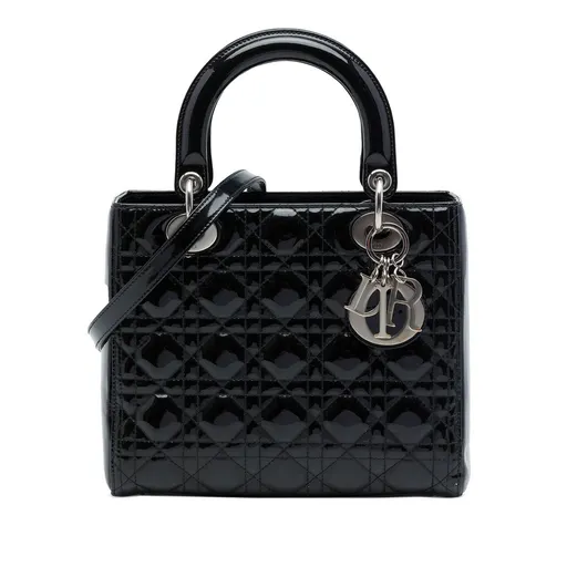 Dior Medium Patent Cannage Lady Dior
