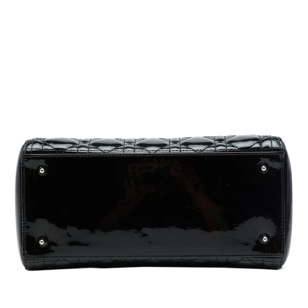 Dior Medium Patent Cannage Lady Dior Black Leather Very good - Inside View