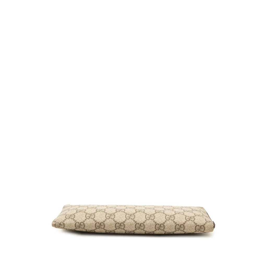 Gucci GG Supreme Zip Pouch Beige Canvas Very good - Inside View