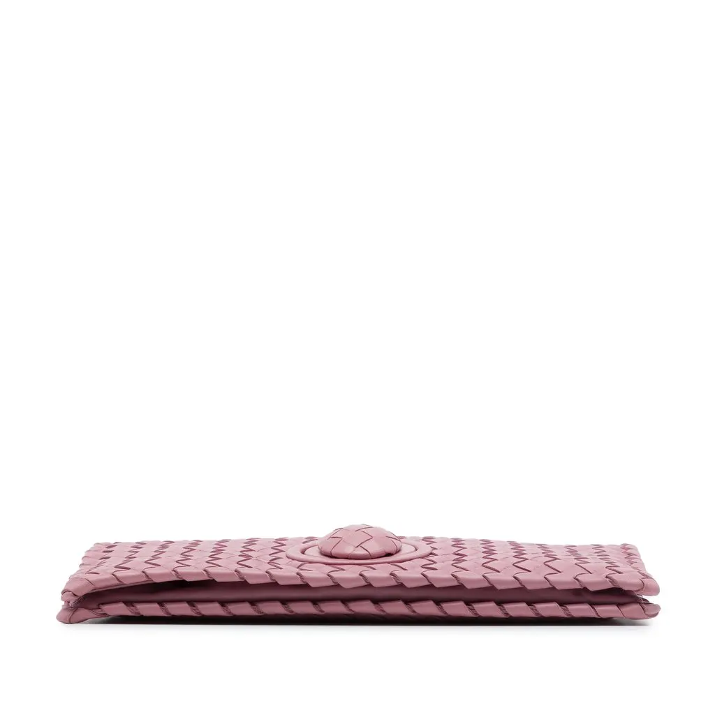 Bottega Veneta Nappa Intrecciato Turn Lock Clutch Pink Leather Very good - Inside View
