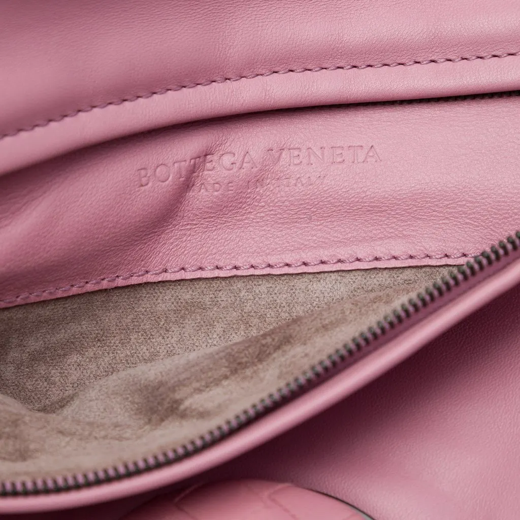 Bottega Veneta Nappa Intrecciato Turn Lock Clutch Pink Leather Very good - Box View