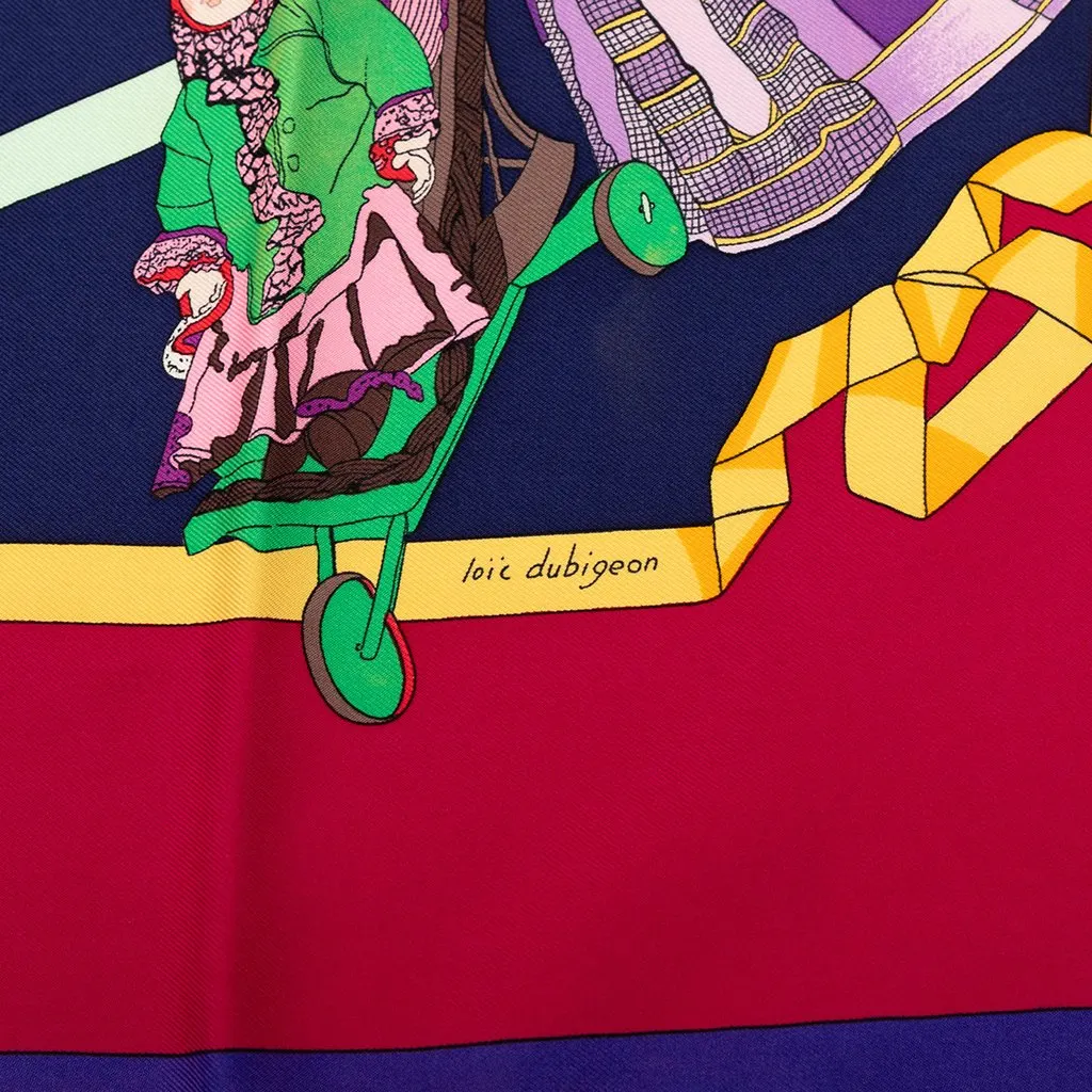 Hermès Hello Dolly Silk Scarf 90 Blue Very good - Box View