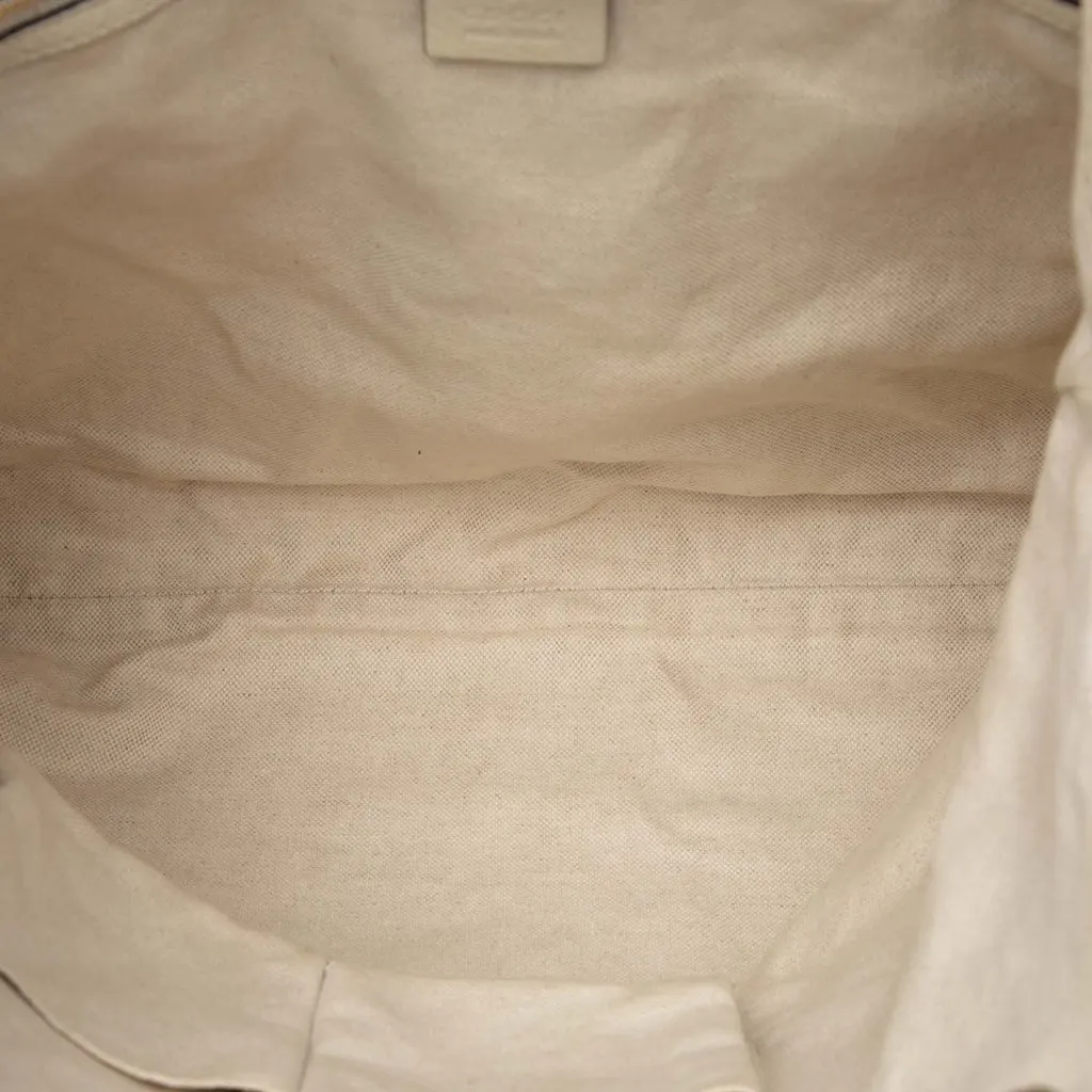 Gucci Tall Calfskin Bamboo Shopper Tote White Leather Very good - Model View