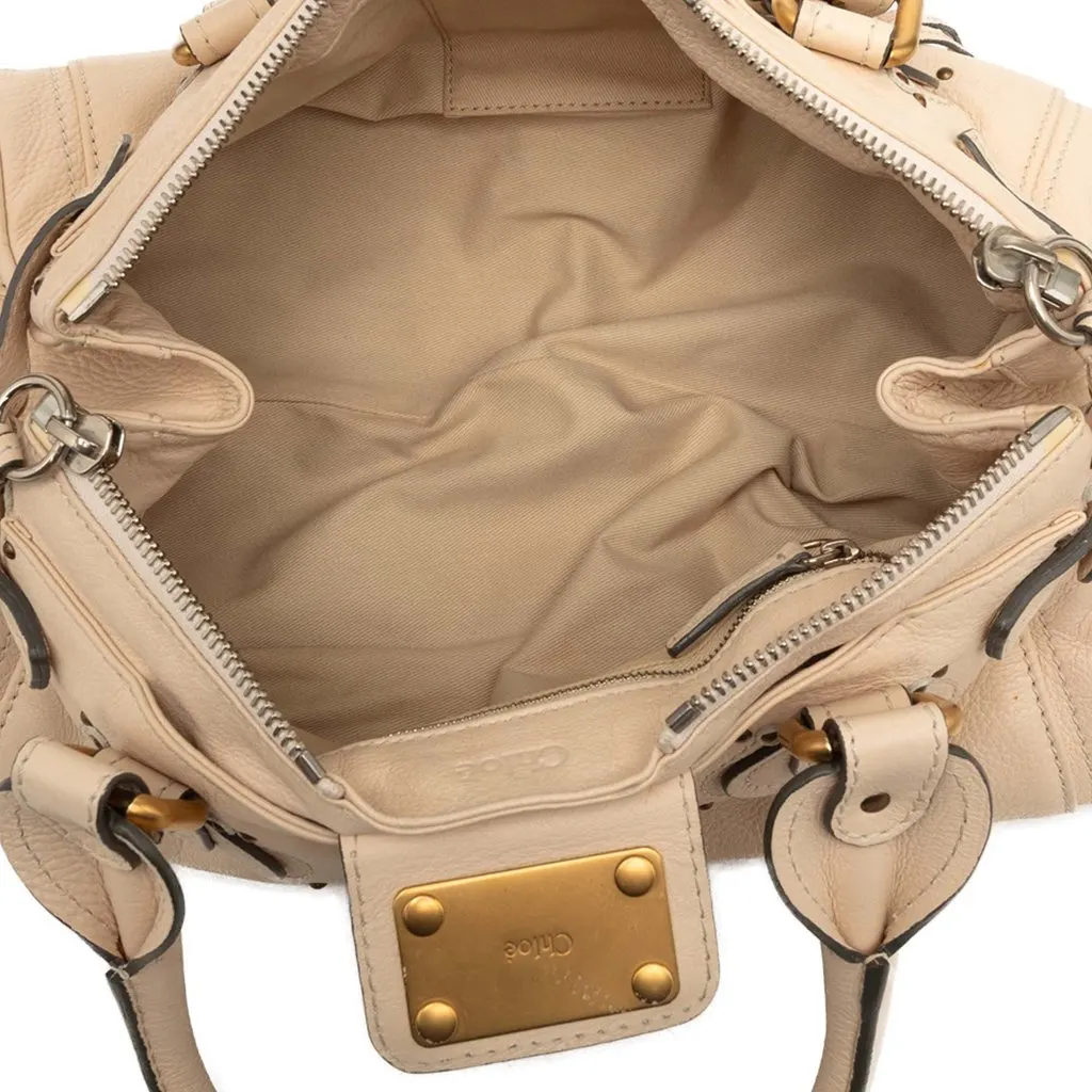 Chloé Medium Leather Paddington Handbag Beige Leather Very good - Model View