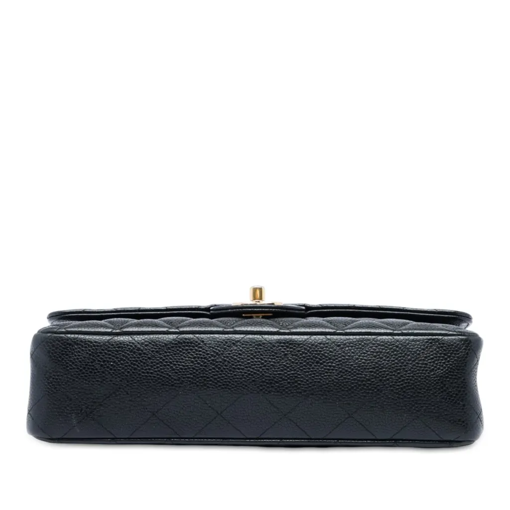Chanel Medium Classic Caviar Double Flap Black Leather Very good - Inside View