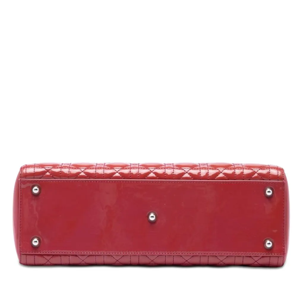 Dior Large Patent Cannage Lady Dior Red Leather Very good - Inside View