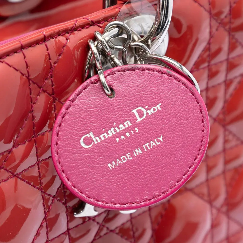 Dior Large Patent Cannage Lady Dior Red Leather Very good - Box View