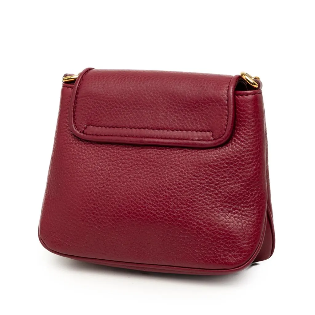 Gucci Small Calfskin 1973 Chain Crossbody Red Leather Very good - Back View