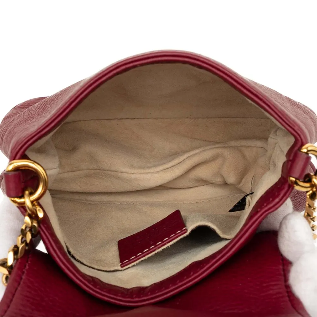 Gucci Small Calfskin 1973 Chain Crossbody Red Leather Very good - Model View