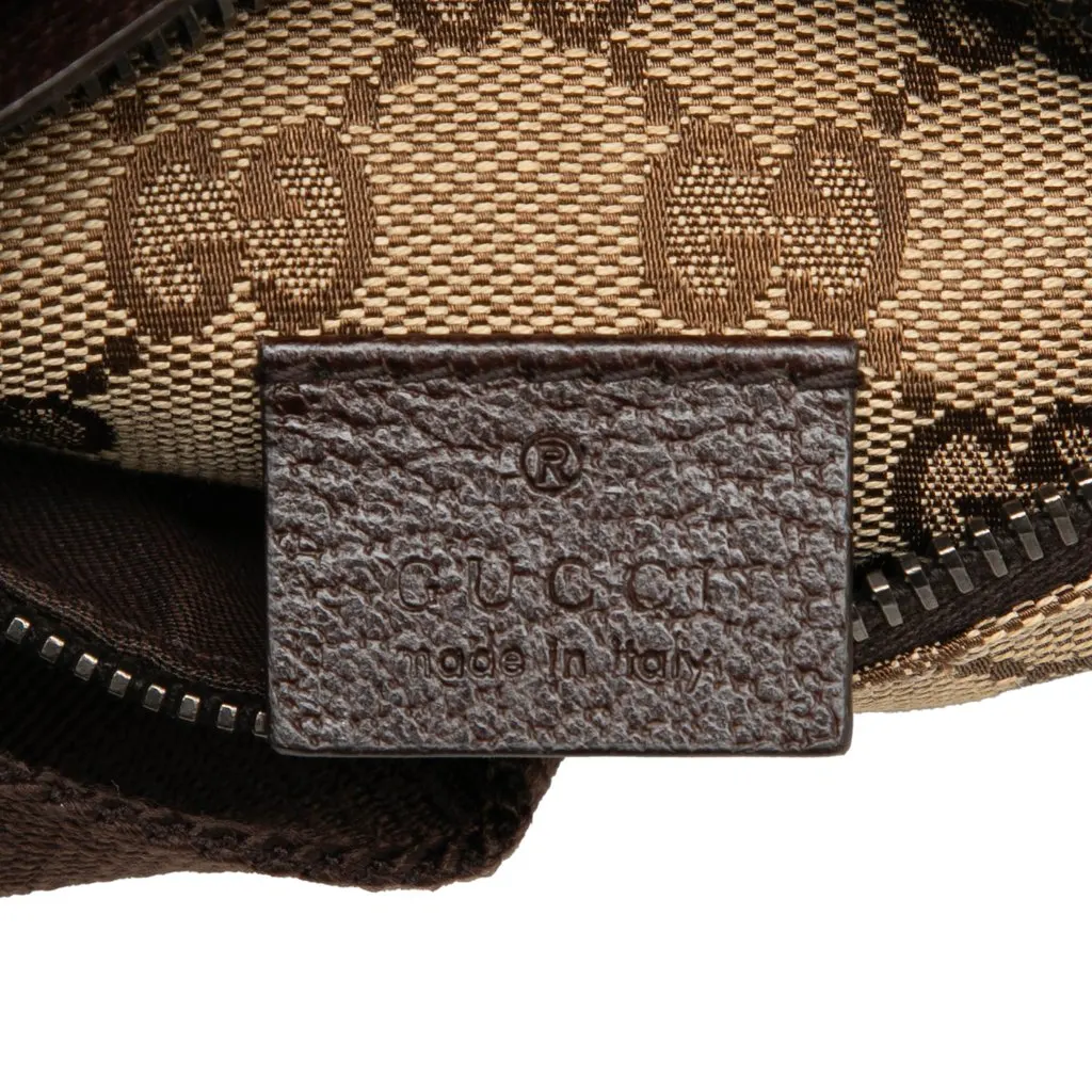 Gucci GG Canvas Double Pocket Belt Bag Beige Canvas Good - Box View