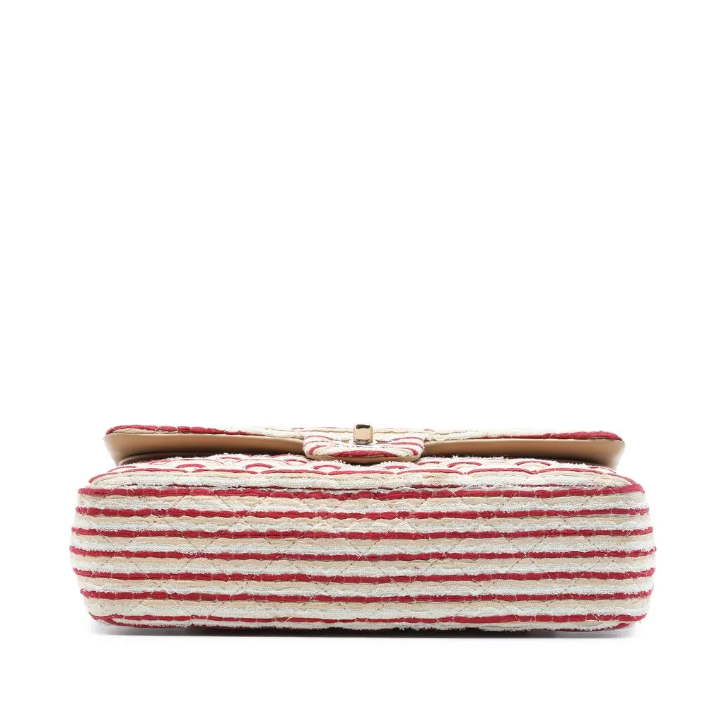 Chanel Medium Classic Jersey Coco Sailor Double Flap Red Very good - Inside View