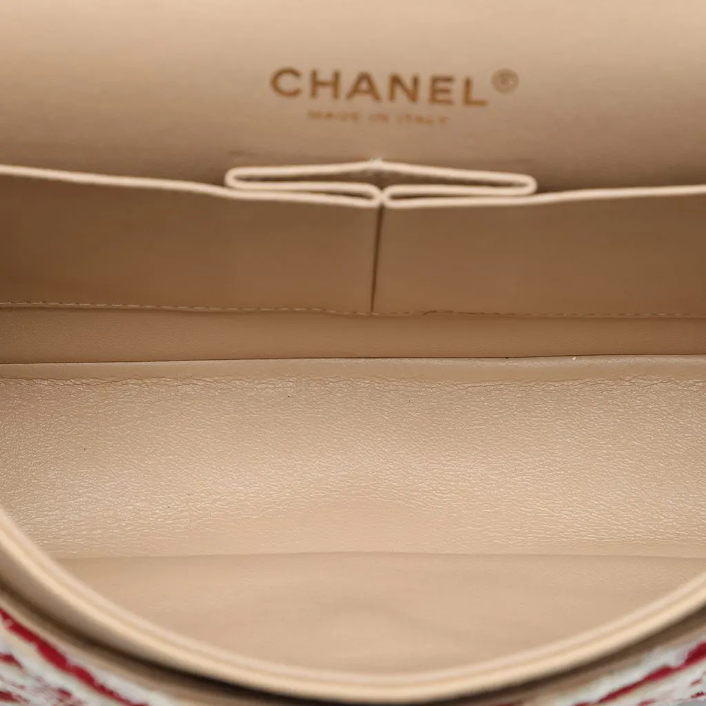 Chanel Medium Classic Jersey Coco Sailor Double Flap Red Very good - Model View