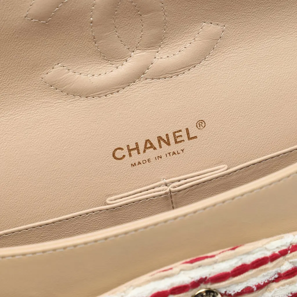 Chanel Medium Classic Jersey Coco Sailor Double Flap Red Very good - Box View