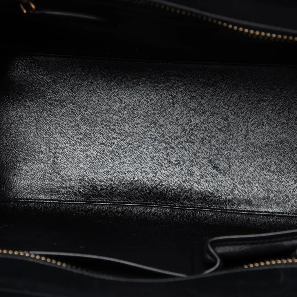 Celine Micro Tricolor Leather Luggage Tote Brown Leather Good - Model View