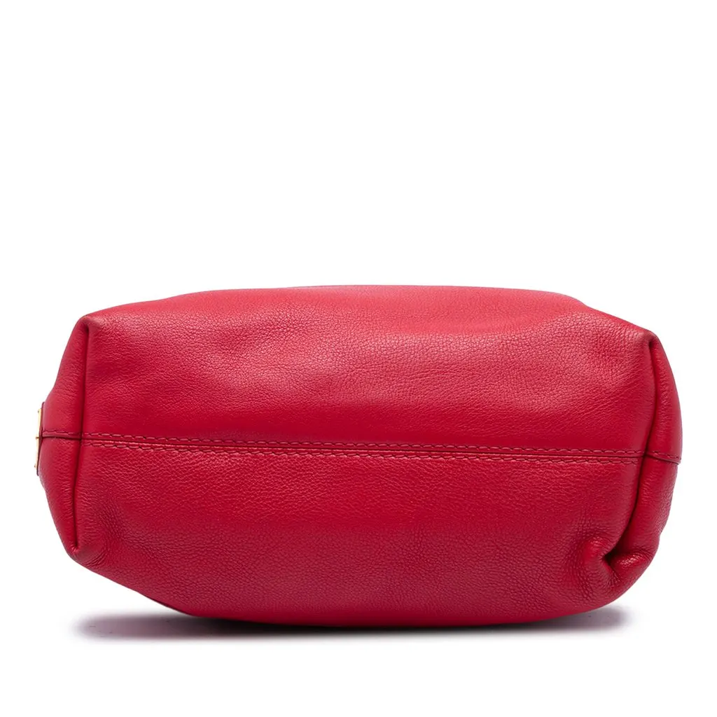 Prada Vitello Daino Canapa Logo Open Convertible Tote Red Leather Very good - Inside View