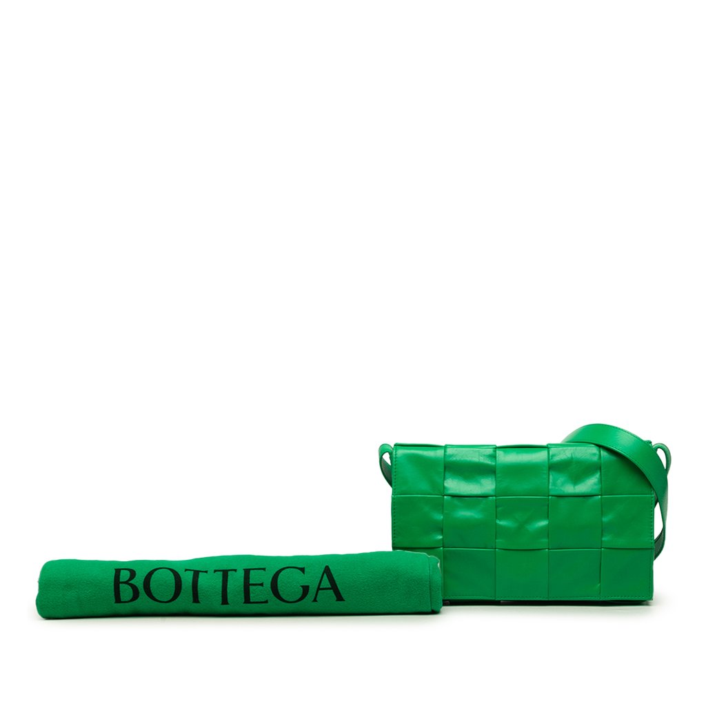 Bottega Veneta Nappa Intrecciato Cassette Crossbody Green Sm