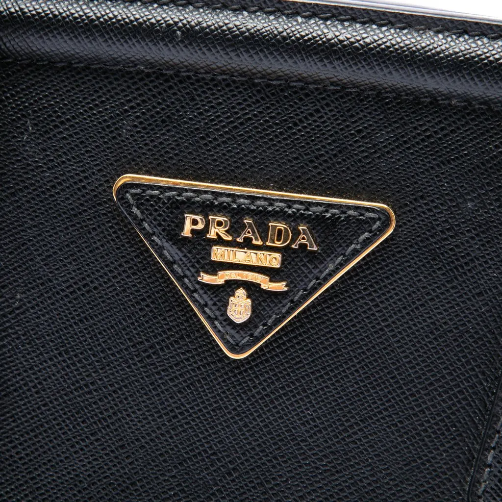 Prada Saffiano Lux Parabole Satchel Black Leather Very good - Box View