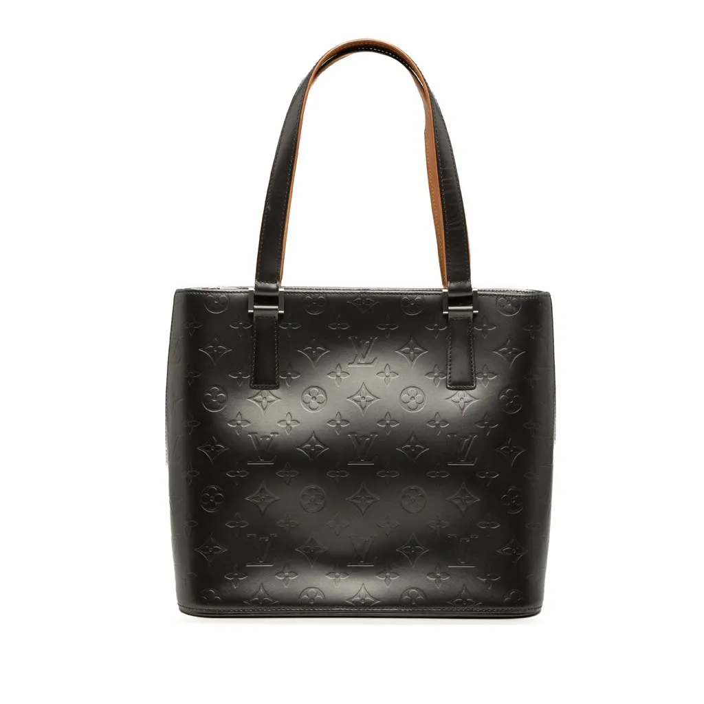 Louis Vuitton Monogram Mat Stockton Black Leather Very good - Front View