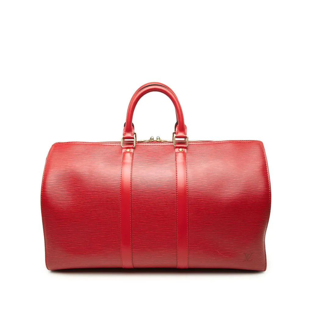 Louis Vuitton Epi Keepall 45 Red Leather Good - Front View