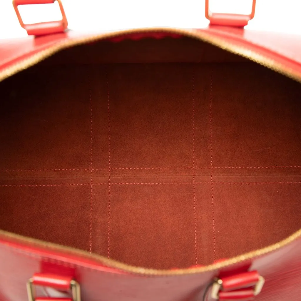 Louis Vuitton Epi Keepall 45 Red Leather Good - Model View