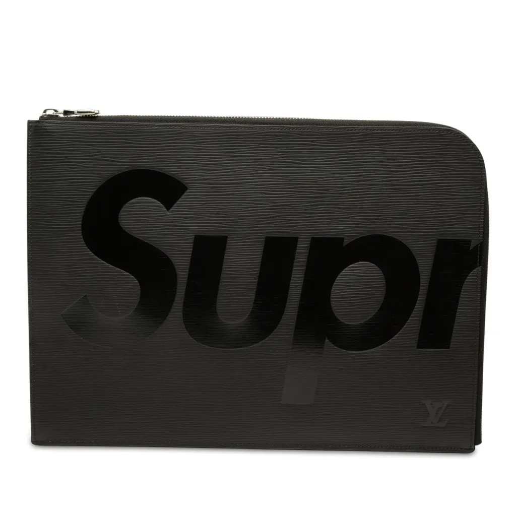 Louis Vuitton Supreme Epi Pochette Jour GM Black Leather Very good - Front View