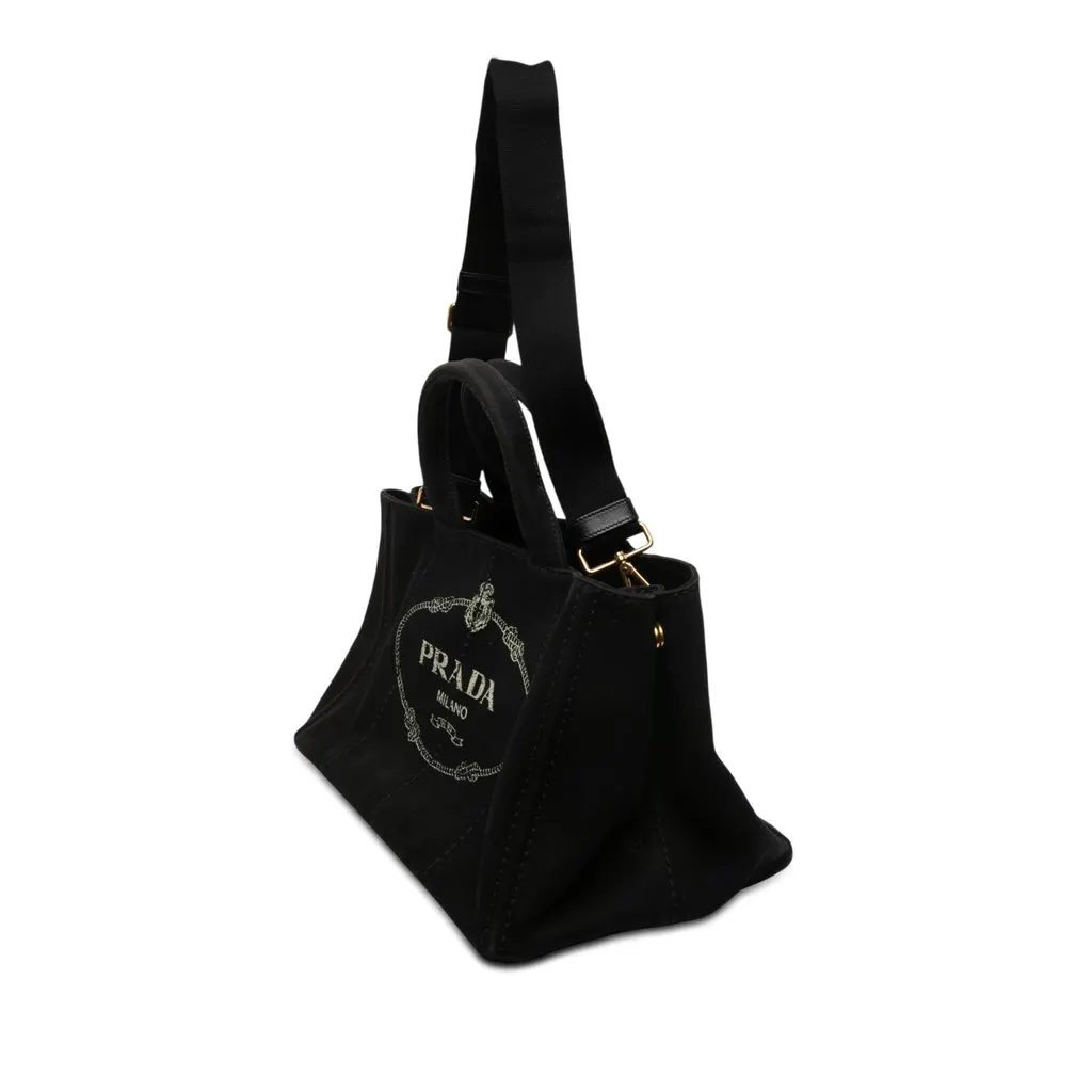Prada Canvas Canapa Logo Tote Black Canvas Very good - Back View