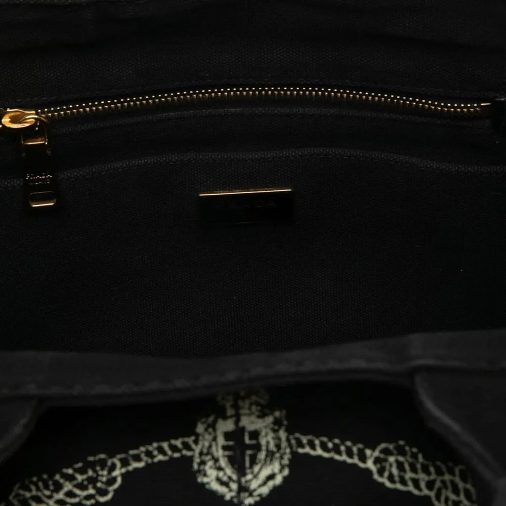Prada Canvas Canapa Logo Tote Black Canvas Very good - Box View