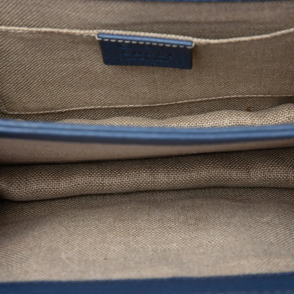 Gucci Small Dollar Calfskin Interlocking G Crossbody Blue Leather Good - Model View