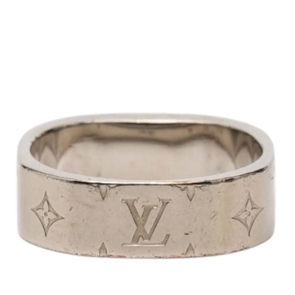 Louis Vuitton Brass Nanogram Ring Silver Metal Very good - Inside View