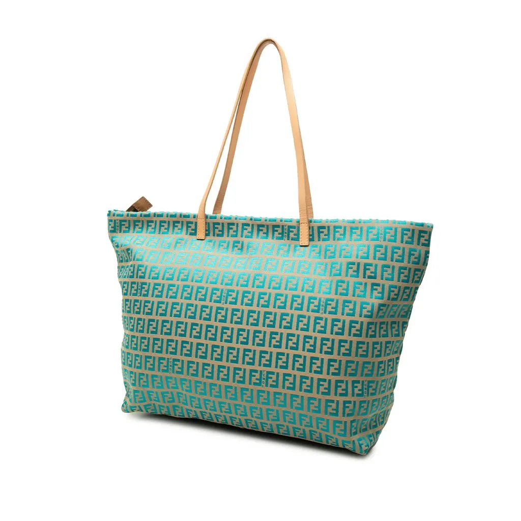 Fendi Zucchino Canvas Tote Beige Canvas Very good - Back View