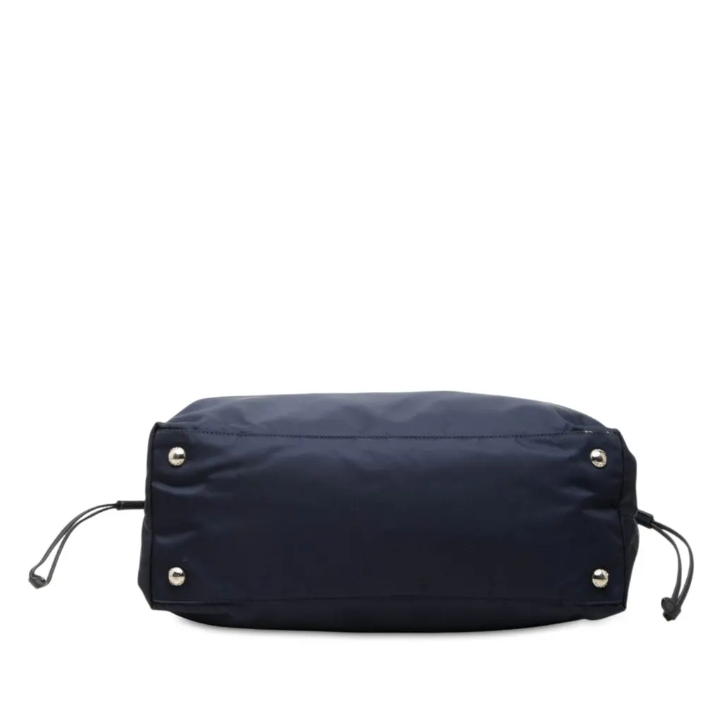 Prada Saffiano Trimmed Tessuto Tote Blue Very good - Inside View