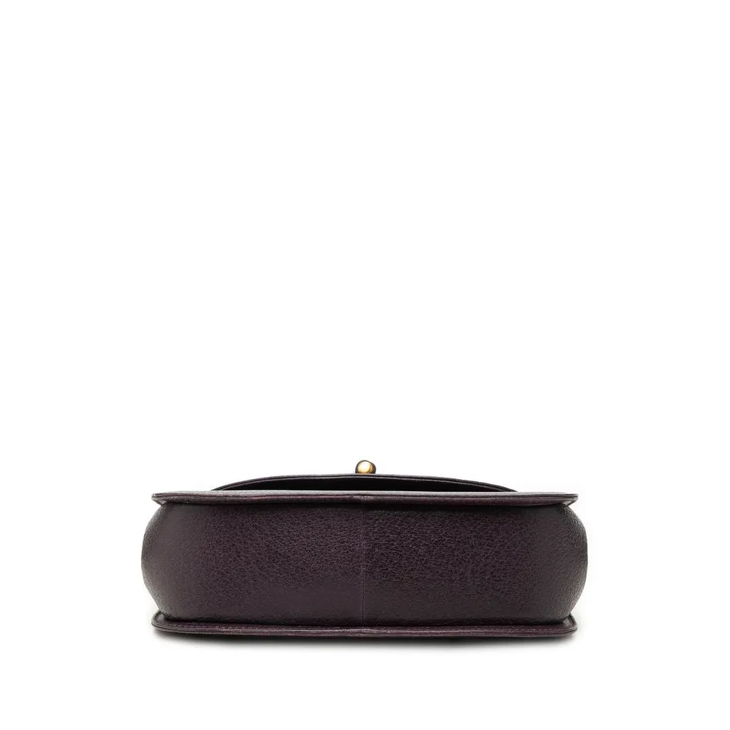 Gucci Small Calfskin Bamboo Top Handle Flap Purple Leather Very good - Inside View