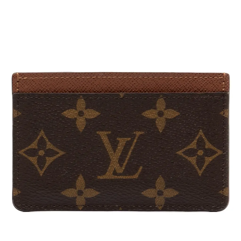 Louis Vuitton Monogram Card Holder Brown Canvas Very good - Front View