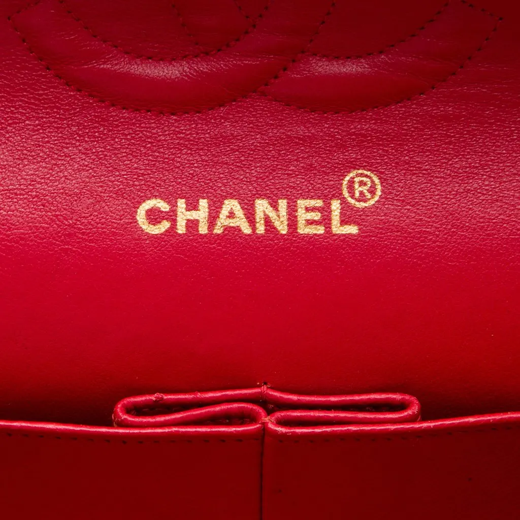 Chanel Medium Classic Chevron Lambskin Double Flap Red Leather Very good - Box View