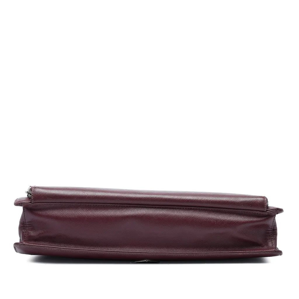 Prada Saffiano Business Bag Red Leather Good - Inside View