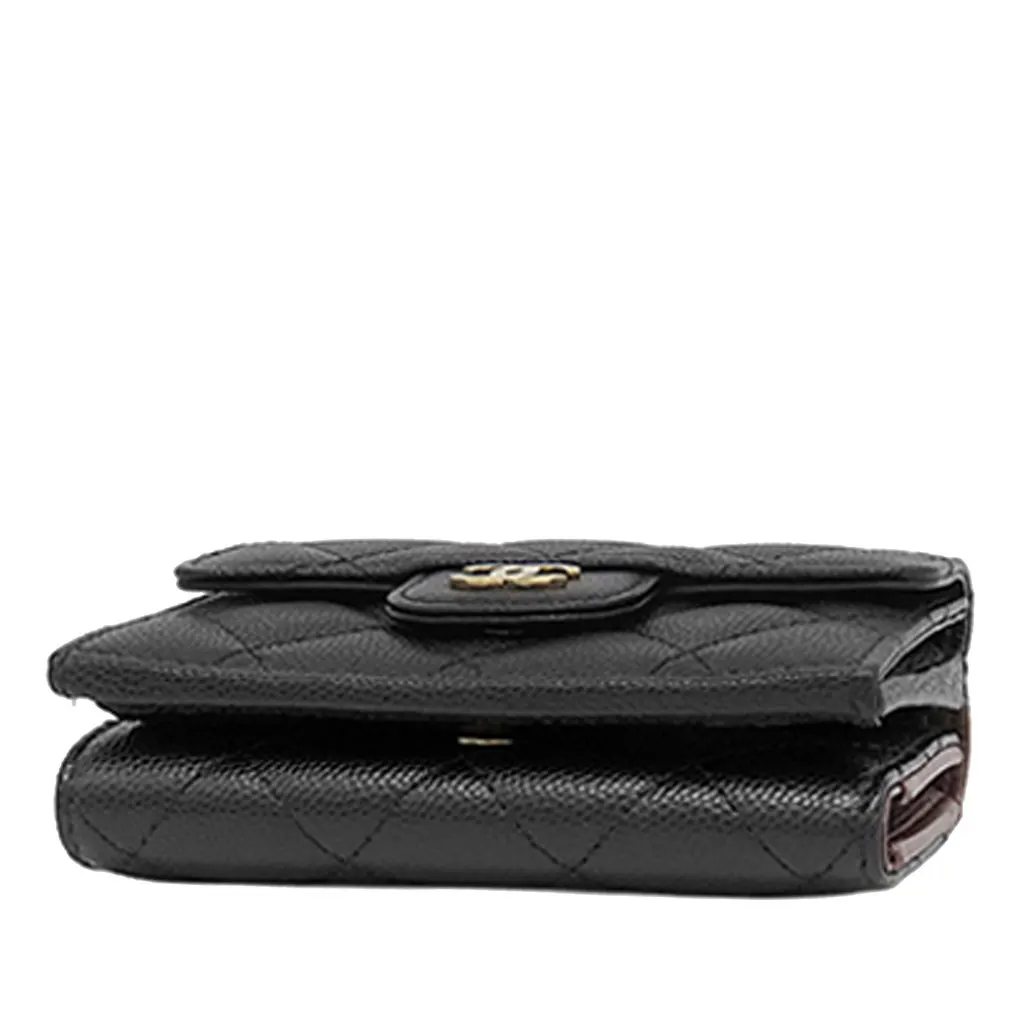 Chanel CC Quilted Caviar Flap Card Holder Wallet Black Leather Very good - Inside View