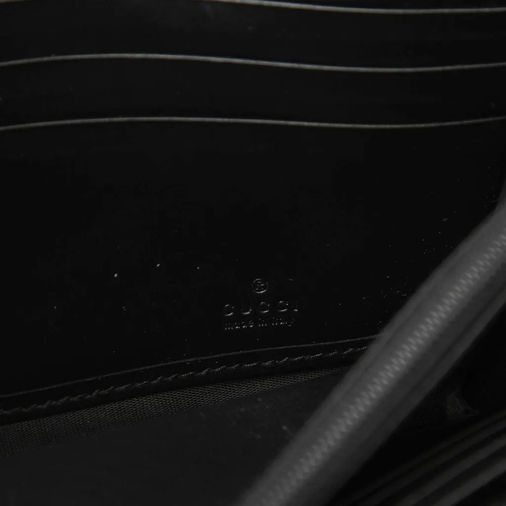 Gucci Guccissima Signature Crystal Cat Continental Wallet Black Leather Very good - Box View