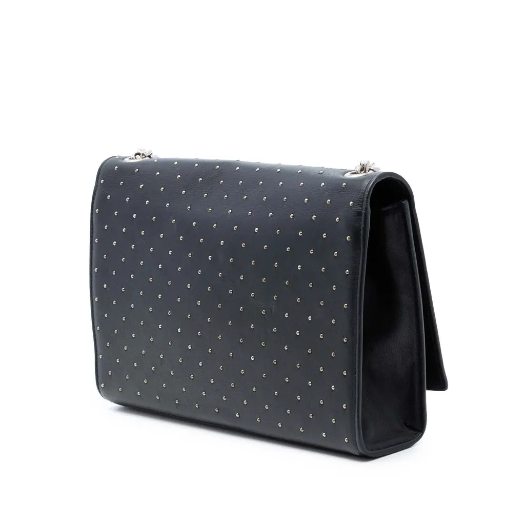 Saint Laurent Medium Leather Studded Monogram Kate Crossbody Black Leather Very good - Back View
