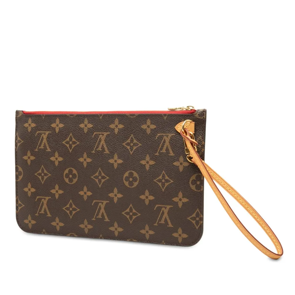 Louis Vuitton Monogram Neverfull MM Pouch Brown Very good - Back View