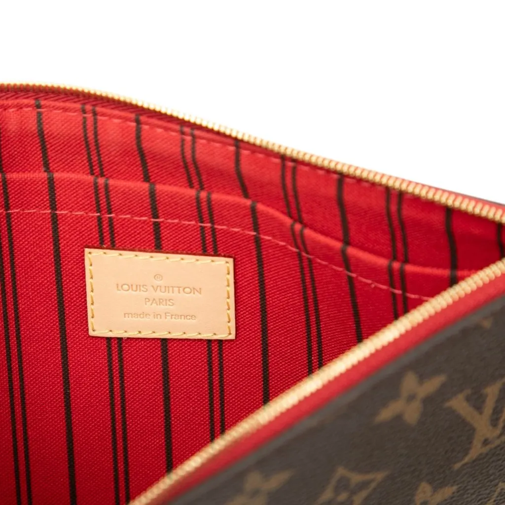 Louis Vuitton Monogram Neverfull MM Pouch Brown Very good - Box View