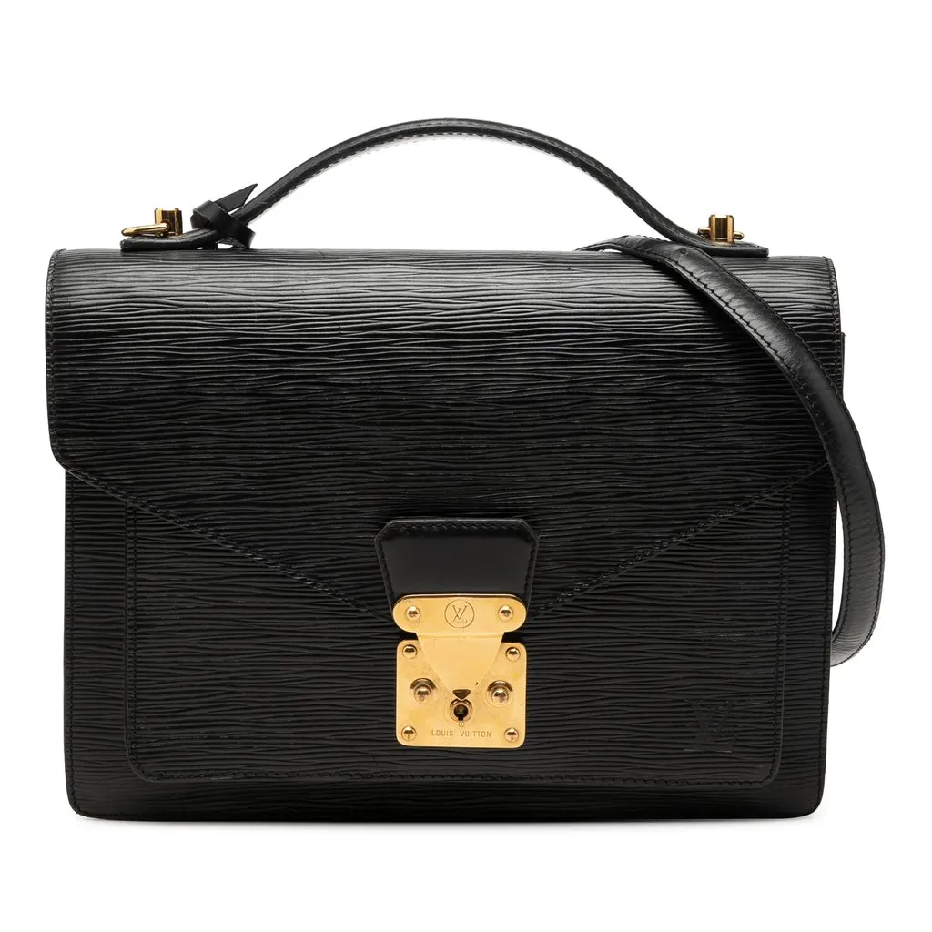 Louis Vuitton Epi Monceau Black Leather Very good - Front View