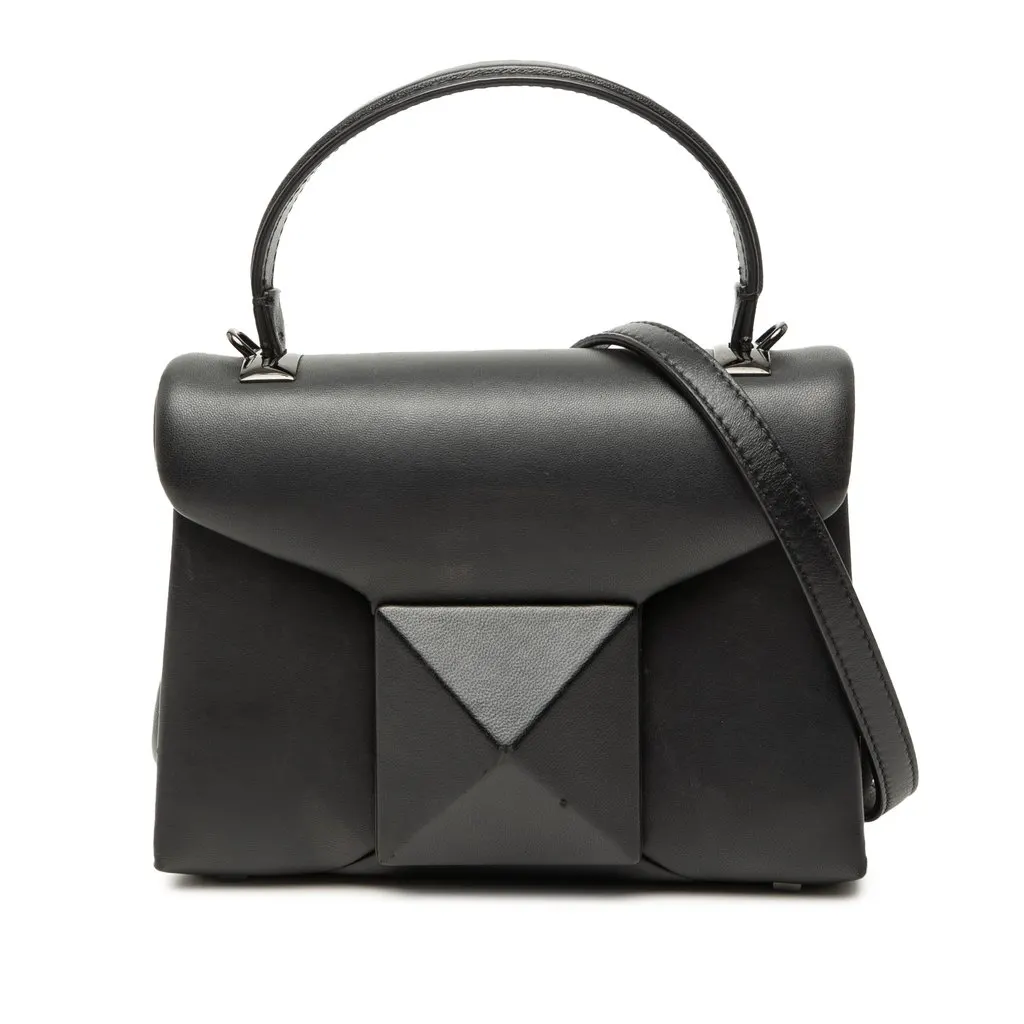 Valentino Mini Leather One Stud Top Handle Bag Black Leather Very good - Front View
