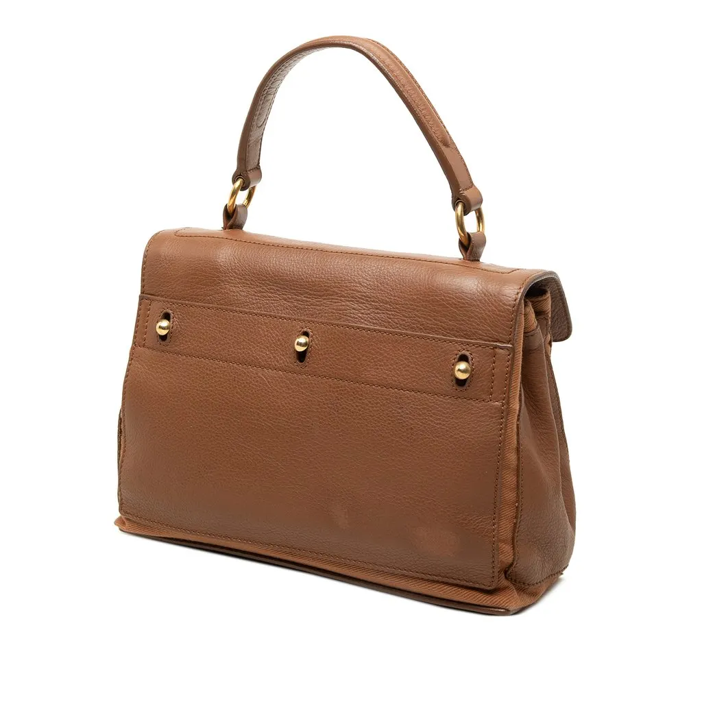Saint Laurent Small Leather Muse Two Satchel Brown Leather Good - Back View